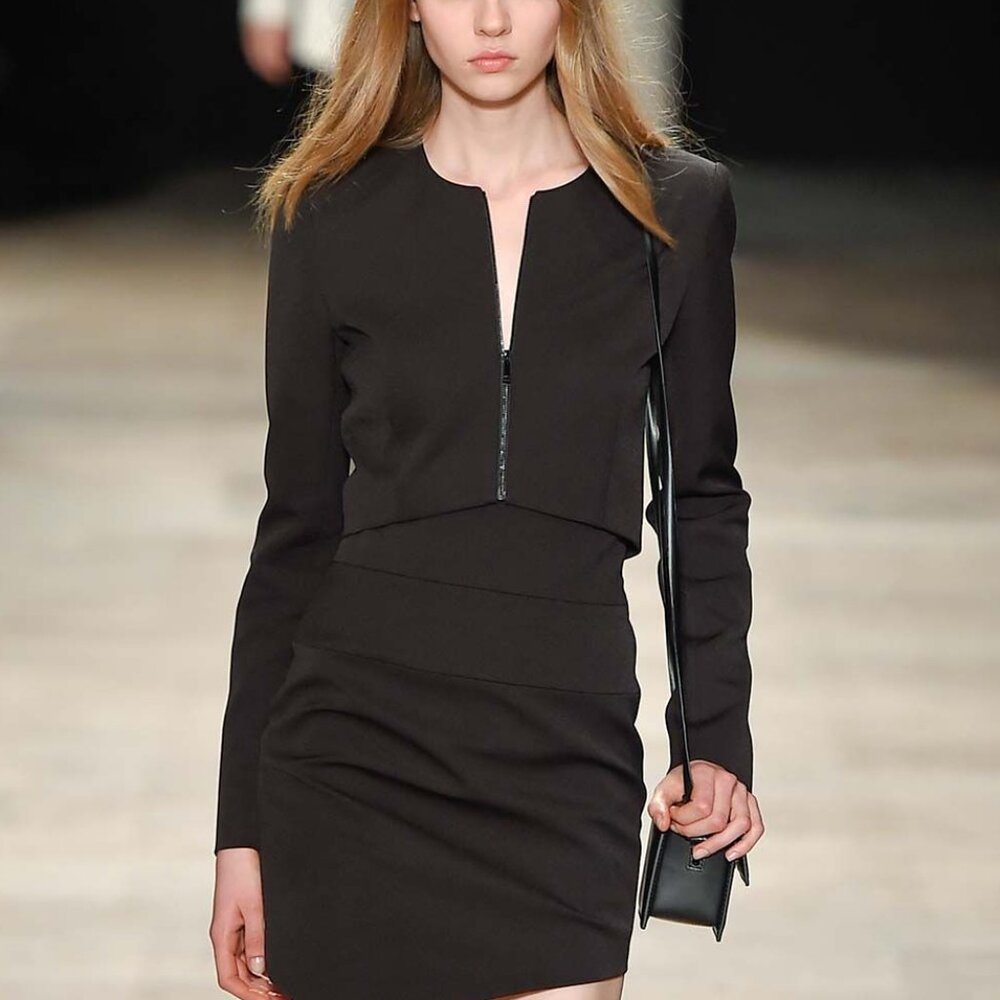 Barbara Bui AW/15 Runway Black Cropped Zip Jacket